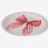 Red Bow Christmas Paper Plates Pappteller (Schrägansicht)
