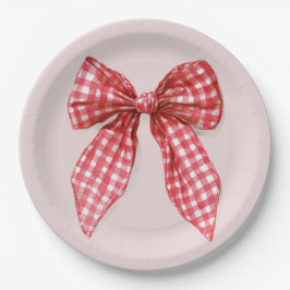 Red Bow Christmas Paper Plates Pappteller