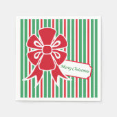 Red Bow Christmas Party Paper Napkins Serviette (Vorderseite)