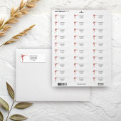 Red Bow Christmas Return Address