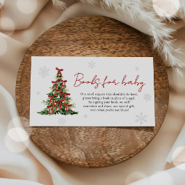 Red Bow Christmas Tree Books for Baby Baby Shower Begleitkarte