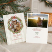 Red Bow Christmas Wreath Foto Feiertagskarte