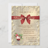  Red Bow Cocktail Poinsettia Christmas Corporated  Einladung (Vorderseite)