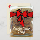 Red Bow Cookie Swap-Party Einladungen (Vorne/Hinten)