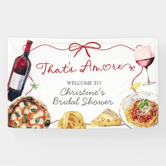 Red Bow Coquette Amore Large Banner Sign (Horizontal)