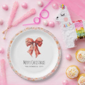 Red Bow Coquette Elegante Pappteller (Party)