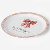 Red Bow Coquette Elegante Pappteller (Schrägansicht)