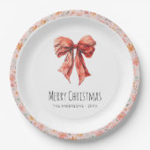 Red Bow Coquette Elegante Pappteller (Vorderseite)