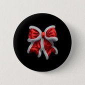 Red Bow Coquette Für Weihnachten Weihnachtsmann Xm Button (Vorderseite)