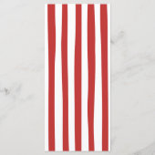 Red Bow Coquette Italian Bridal Shower Menu Menükarte (Rückseite)