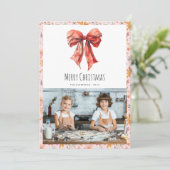 Red Bow Coquette Minimal Foto Weihnachten (Stehend Vorderseite)
