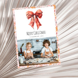 Red Bow Coquette Minimal Foto Weihnachten