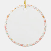 Red Bow Coquette Modernes Blumenfestival Keramik Ornament (Hinten)