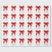 Red Bow Coquette Script Sweet 16 Party Geschenkpapier (Flach)