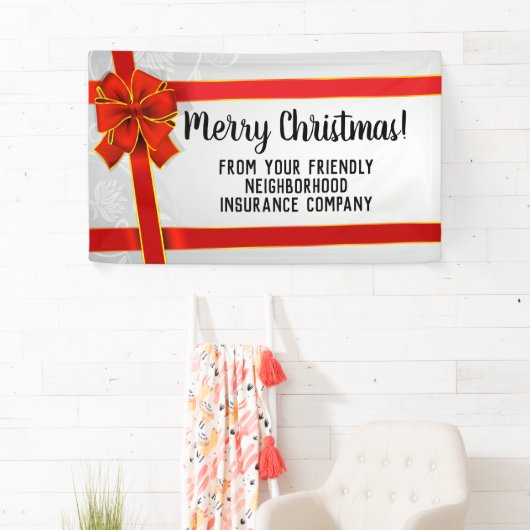 Red Bow Custom Frohe Weihnachtsfeier Banner (Insitu)