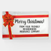 Red Bow Custom Frohe Weihnachtsfeier Banner (Horizontal)