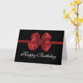 Red Bow Design auf Black Happy Birthday Card Karte (Gelbe Blume)