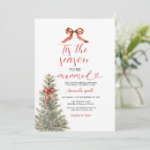 Red Bow Dies ist die Jahreszeit Verheiratetes Brau Einladung (Stehend Vorderseite)