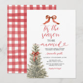 Red Bow Dies ist die Jahreszeit Verheiratetes Brau Einladung (Vorne/Hinten)