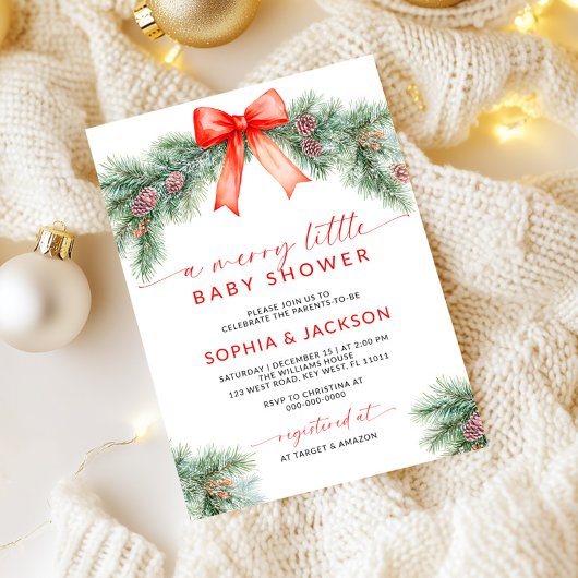 Red Bow eine lustige kleine Babydusche Einladung