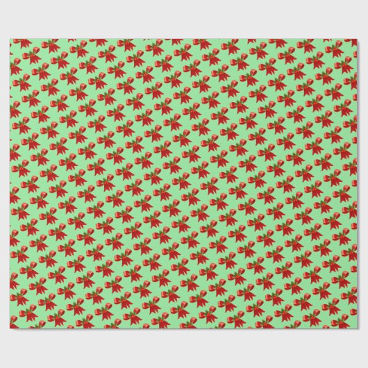 Red Bow Festive Weihnachtswrapping Papier Geschenk Geschenkpapier (Flach)