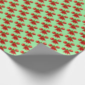 Red Bow Festive Weihnachtswrapping Papier Geschenk Geschenkpapier (Ecke)