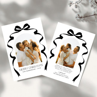 Red Bow Foto Merry Christmas Arch Feiertagskarte