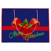 Red Bow Frohe Weihnachten Große Geschenktüte (Vorderseite)