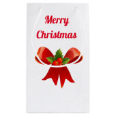 Red Bow Frohe Weihnachten Kleine Geschenktüte (Rückseite)