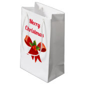Red Bow Frohe Weihnachten Kleine Geschenktüte (Rückseite Schrägansicht)