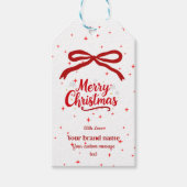 Red Bow frohe Weihnachtsgeschenk-Tag Geschenkanhänger (Vorderseite)