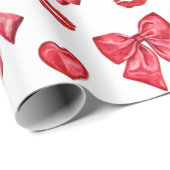 Red Bow Geschenkpapier (Rolleneckpunkt)