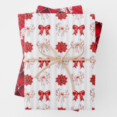 Red Bow & Gift Box Peppermint Christmas Geschenkpapier Set (Beispiel)