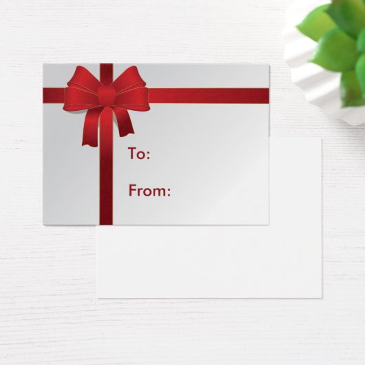 Red Bow Gift Tag (Schreibtisch)