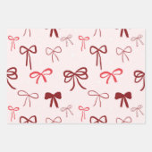 Red Bow Gift Wrapping Paper Geschenkpapier Set (Vorderseite 3)