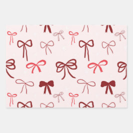 Red Bow Gift Wrapping Paper Geschenkpapier Set