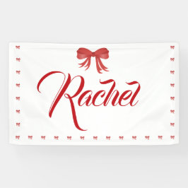 Red Bow Girl Birthday Party Banner