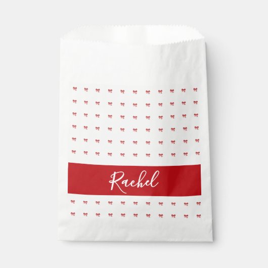 Red Bow Girl Birthday Party Gefallen Bag Geschenktütchen (Vorderseite)