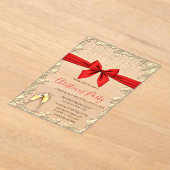 Red Bow, Glass, Stars Red Company Weihnachts-Party Acryleinladungen (Ablage )