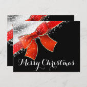 Red Bow & Glitzern Chic Black Holiday Weihnachten (Vorne/Hinten)