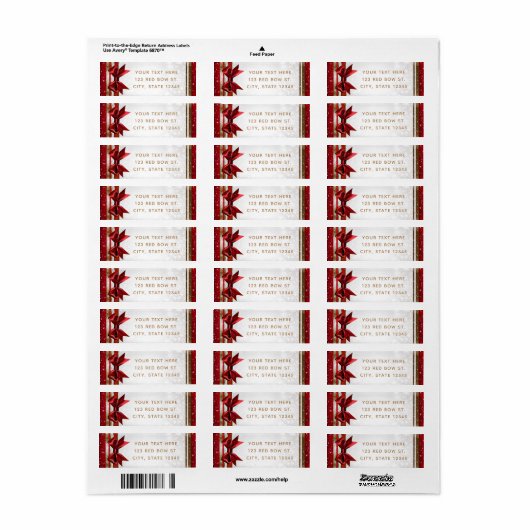 Red Bow & Gold Weißer Sparkle (Vorne)