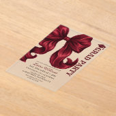 Red Bow Graduation Acryleinladungen (Ablage )