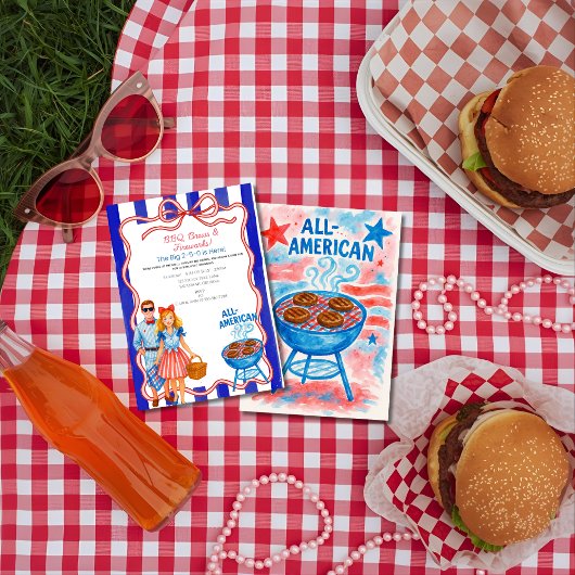 Red Bow GRILLEN, Brews, Feuerwerk 4. Juli Einladung