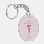 Red Bow Happy Valentine Schlüsselanhänger (Vorderseite links)