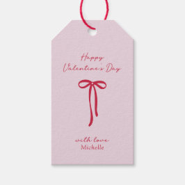 Red Bow Happy Valentine's Day Gift Tags Geschenkanhänger