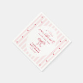 Red Bow Hearts Valentines Baby Shower Serviette (Ecke)