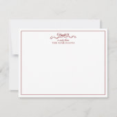 Red Bow Holiday Border Note Card Einladung (Vorderseite)