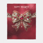 Red Bow Holiday Fleece Blanket (Vorderseite)