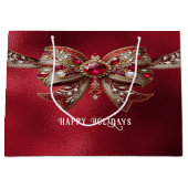 Red Bow Holiday Geschenktasche Große Geschenktüte (Vorderseite)