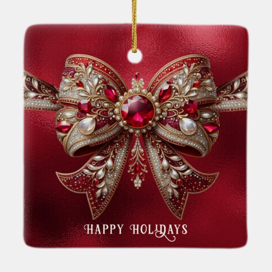 Red Bow Holiday Ornament (Rückseite)